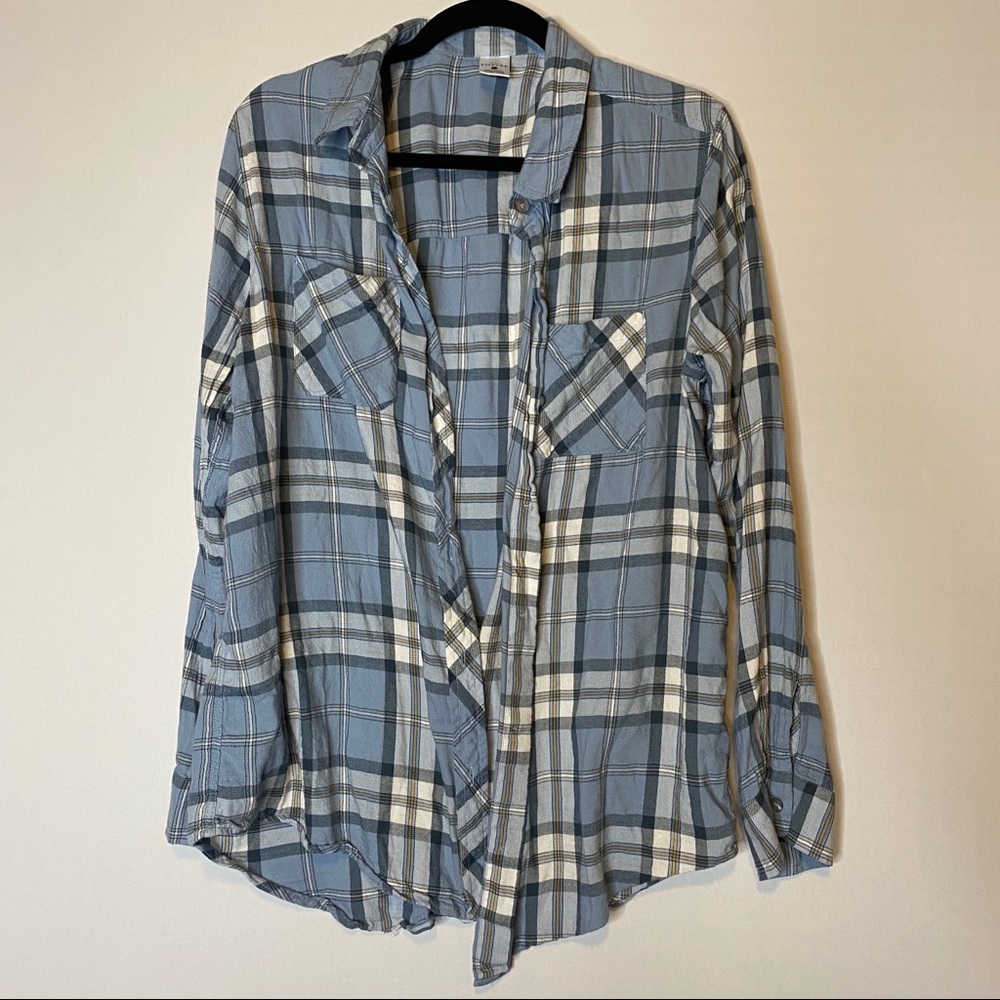 Zumiez Blue Plaid Button Up Lightweight Flannel